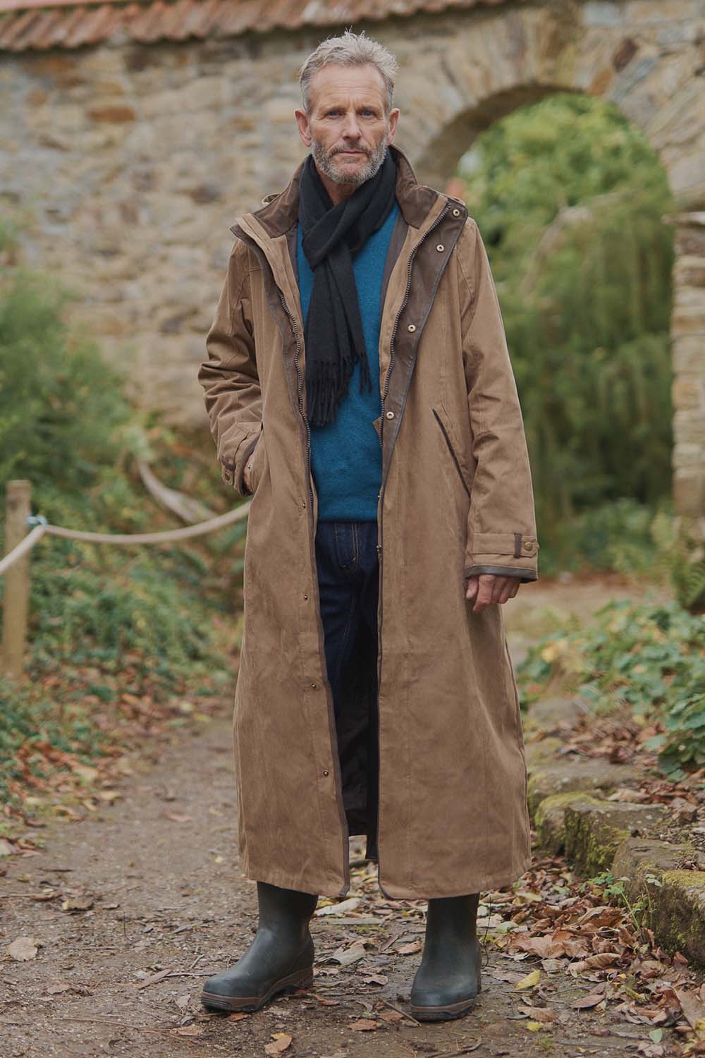 Calf length waterproof coat outlet