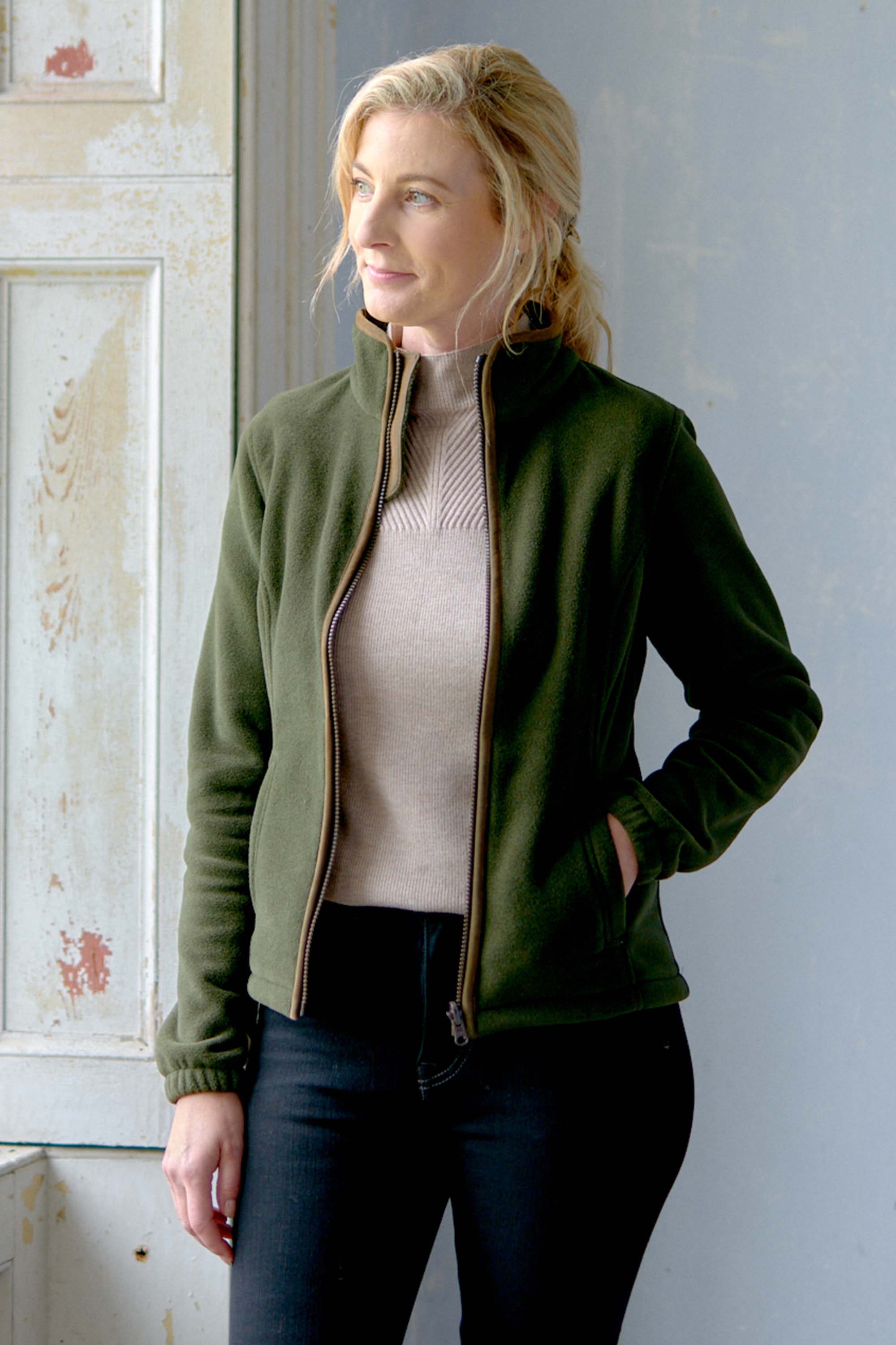 Green fleece jacket on sale women's